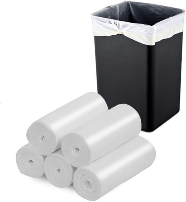13-15 Gallon Biodegradable / Compostable Garbage Bags Recycling Unscented Tall Kitchen Trash Bags for Kitchen, Yard, Lawn,Office(75 Counts, White)