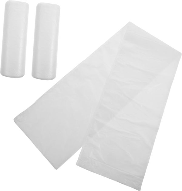 2 Rolls of Corn Starch Trash Bags 60x80 Inches Heavy Duty White Great for Yard Cleanup Composting