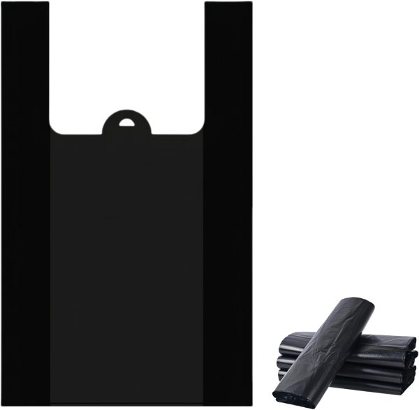 Black Small T-Shirt Trash Bags,Perfect for Dogs&Cats Poop Bags,Biodegradable with Handles (200)