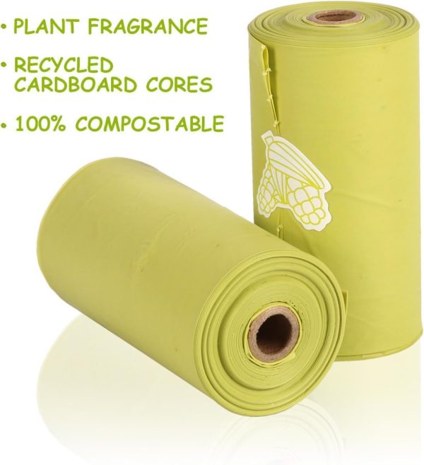Biodegradable pet garbage bags, cornstarch, eco-friendly dog poop bags, dog poop bags, garbage bags in15rolls - Image 2