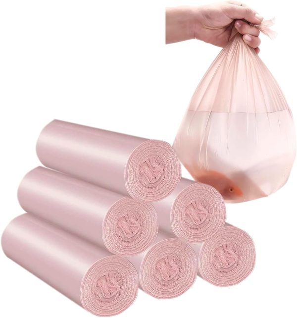 3-4 Gallon Bathroom Trash Bags 120 Count Pink Small Trash Garbage Bags, Strong Thin Material Disposable Trash Bags for Office, Home Waste Bin (Pink, 120 Count) - Image 2