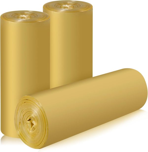 4 Gallon/60pcs Small Garbage Bags,Strong Trash Bags,Small Trash Bags for Office Home Bedroom,Trash can Liner,Golden