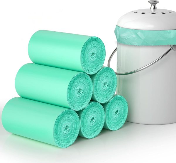 Compostable Trash Bags 1.2 Gallon 150 Packs, Small Compost Bags,Biodegradable Trash Bags Green Are Suitable For 1-2 Gallon And 4-8 Liter Small Trash bags can liner