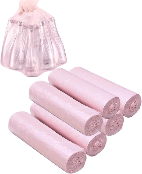 3-4 Gallon Bathroom Trash Bags 120 Count Pink Small Trash Garbage Bags, Strong Thin Material Disposable Trash Bags for Office, Home Waste Bin (Pink, 120 Count)