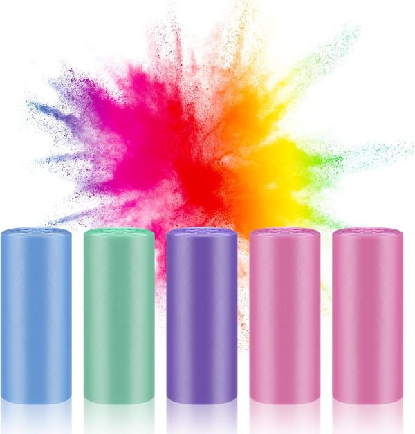 100 Count Small Trash Bags - 4 Gallon Trash Bag, Garbage Bags for Office Bedroom Bathroom Trash Bags, for Trash Can Liners, Colored, 5 Rolls